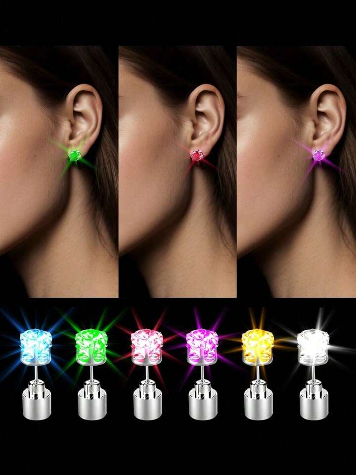 Led Glowing Crown-Shaped Earrings
